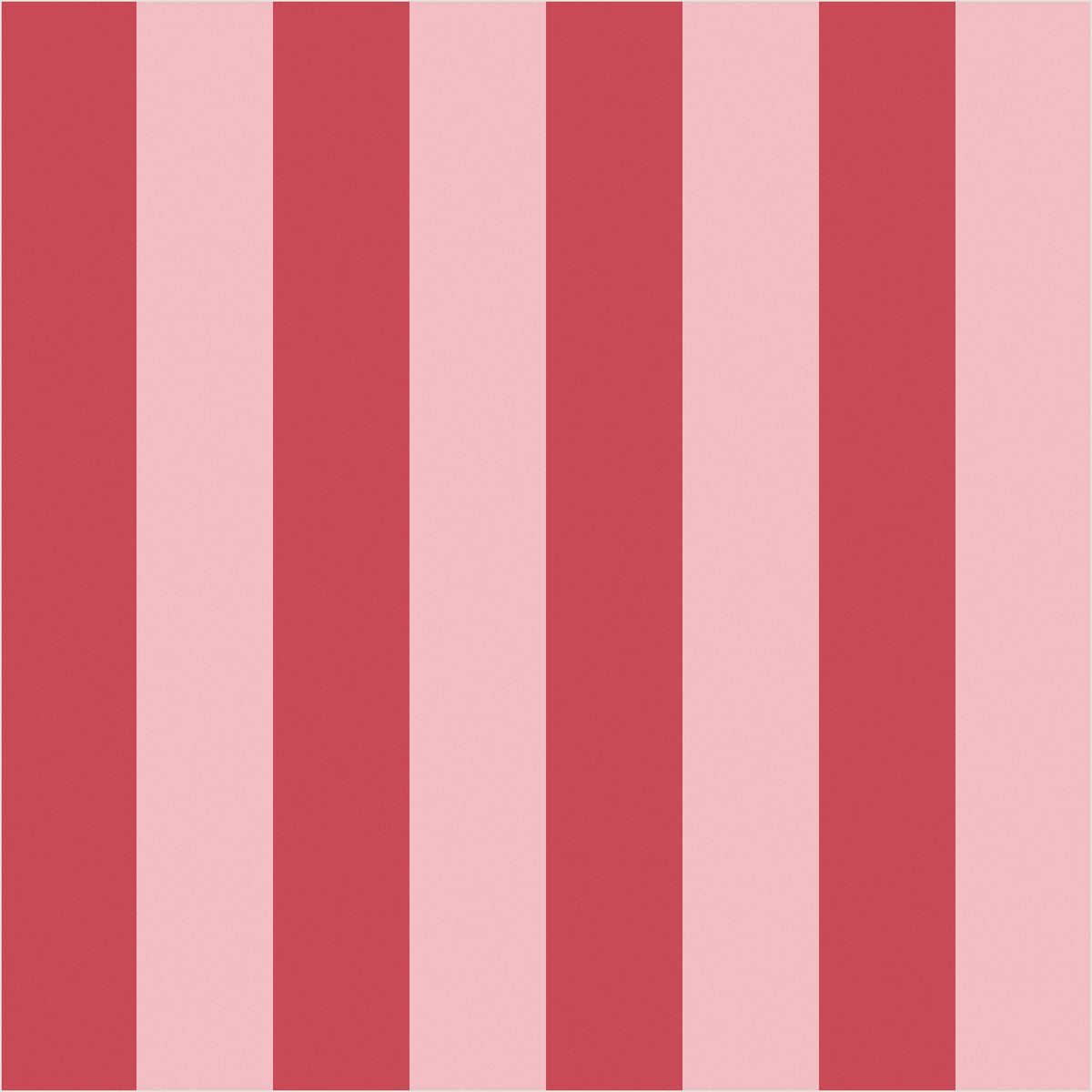 Cherry Red & Powder Pink classic stripe wallpaper, true-scale 62 cm swatch