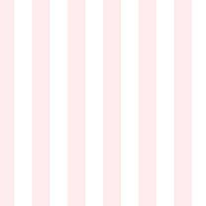 Classic Stripe Wallpaper in Cloud & Blossom – bold stripes on a blossom ground