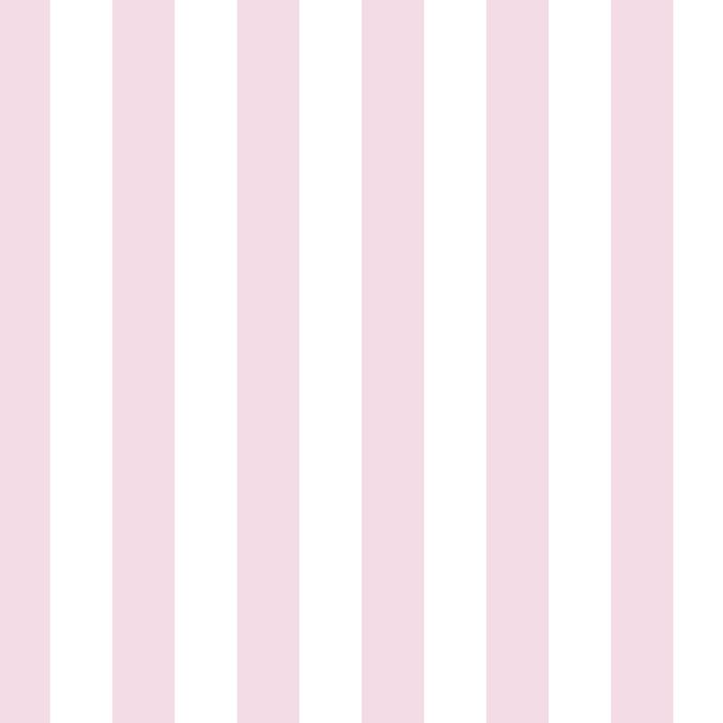 Classic Stripe Wallpaper in Cloud & Blush – bold stripes on a blush ground