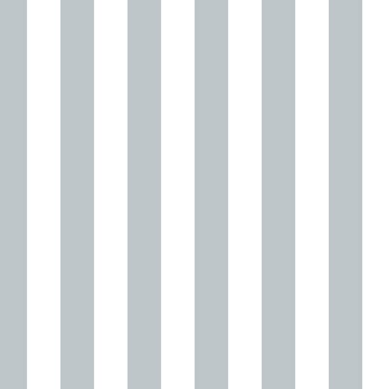 Classic Stripe Wallpaper in Cloud & Dove – bold stripes on a dove ground