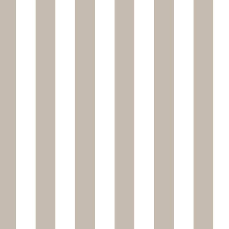 Classic Stripe Wallpaper in Cloud & Greige – bold stripes on a greige ground