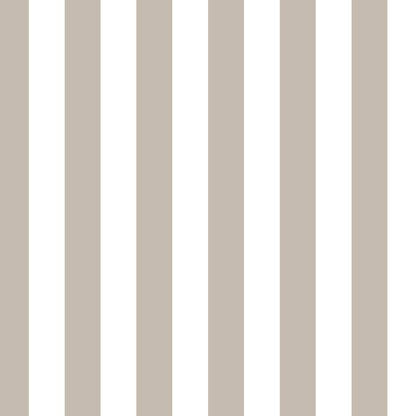 Classic Stripe Wallpaper in Cloud & Greige – bold stripes on a greige ground