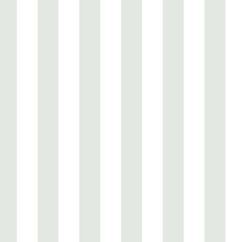 Classic Stripe Wallpaper in Cloud & Pale Sage – bold stripes on a pale sage ground