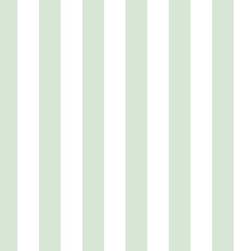 Classic Stripe Wallpaper in Cloud & Sage – bold stripes on a sage ground