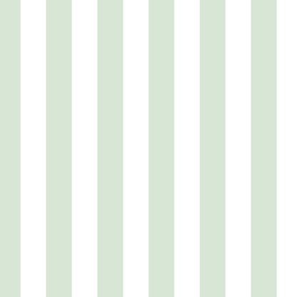 Classic Stripe Wallpaper in Cloud & Sage – bold stripes on a sage ground