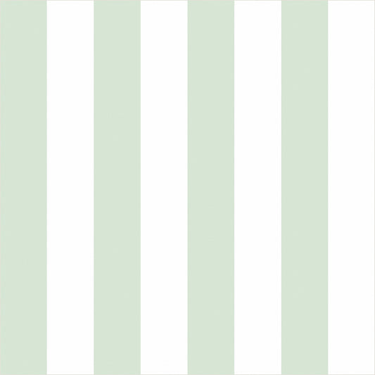 Cloud & Sage – Classic Stripe Wallpaper - true-scale 62 cm swatch