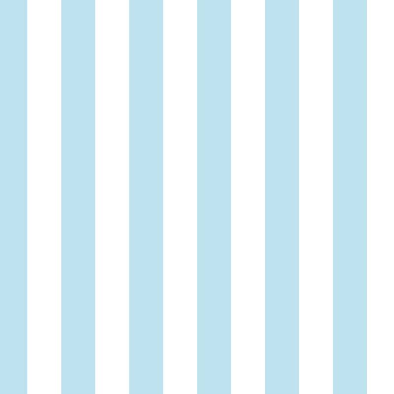 Classic Stripe Wallpaper in Cloud & Sky – bold stripes on a sky ground