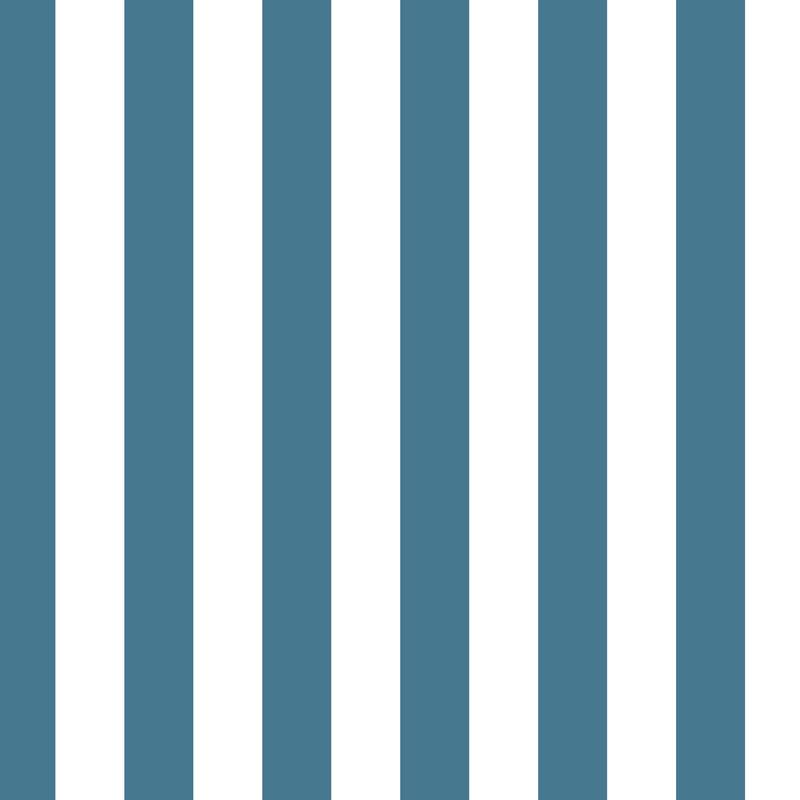 Classic Stripe Wallpaper in Cloud & Steel Blue – bold stripes on a steel blue ground