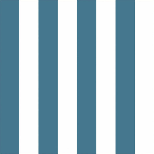 Cloud & Steel Blue – Classic Stripe Wallpaper - true-scale 62 cm swatch