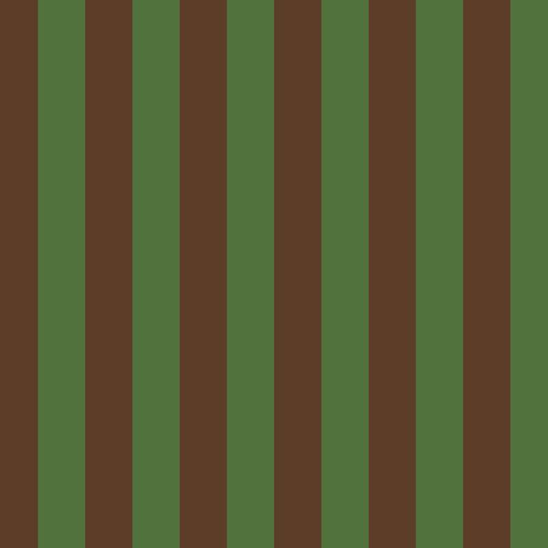 Classic Stripe Wallpaper in Cocoa & Olive – bold stripes on an olive ground