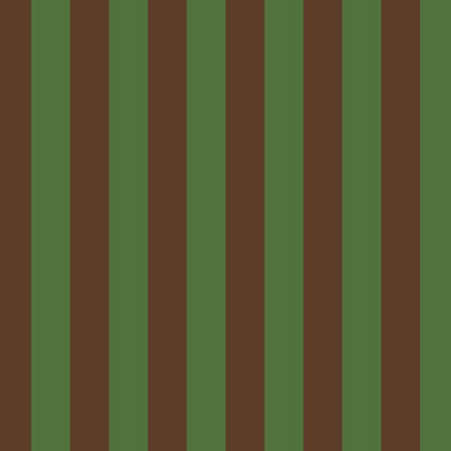 Classic Stripe Wallpaper in Cocoa & Olive – bold stripes on an olive ground