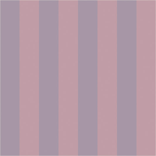 Dusty Lilac & Mauve Rose – Classic Stripe Wallpaper - true-scale 62 cm swatch