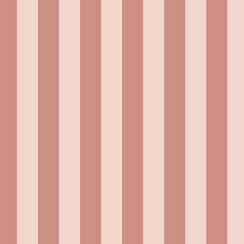 Classic Stripe Wallpaper in Dusty Rose & Apricot Blush – bold stripes on an apricot blush ground