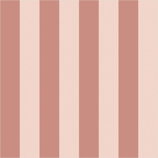 Dusty Rose & Apricot Blush – Classic Stripe Wallpaper - true-scale 62 cm swatch