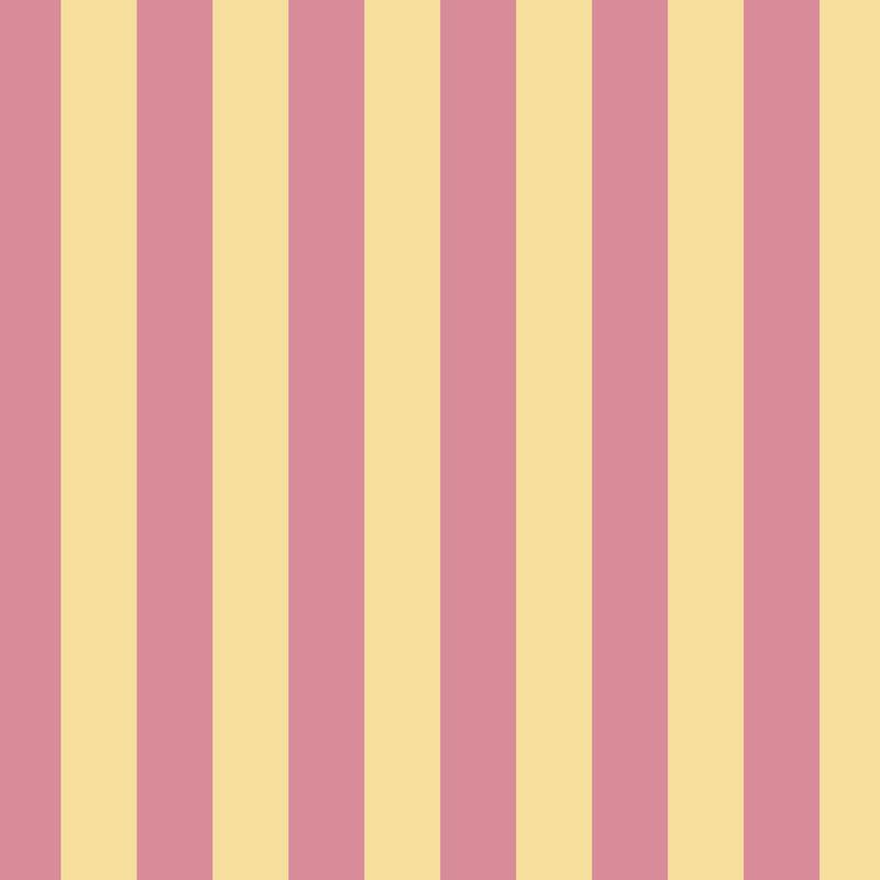 Classic Stripe Wallpaper in Dusty Rose & Buttercream – bold stripes on a buttercream ground