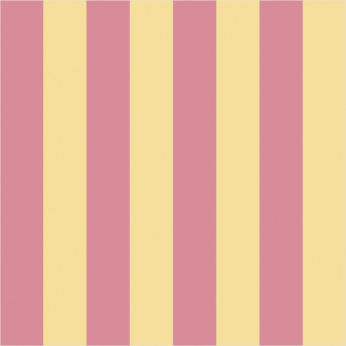 Dusty Rose & Buttercream classic stripe wallpaper, true-scale 62 cm swatch