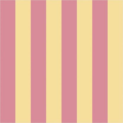 Dusty Rose & Buttercream classic stripe wallpaper, true-scale 62 cm swatch