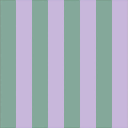 Eucalyptus & Soft Lilac classic stripe wallpaper, true-scale 62 cm swatch
