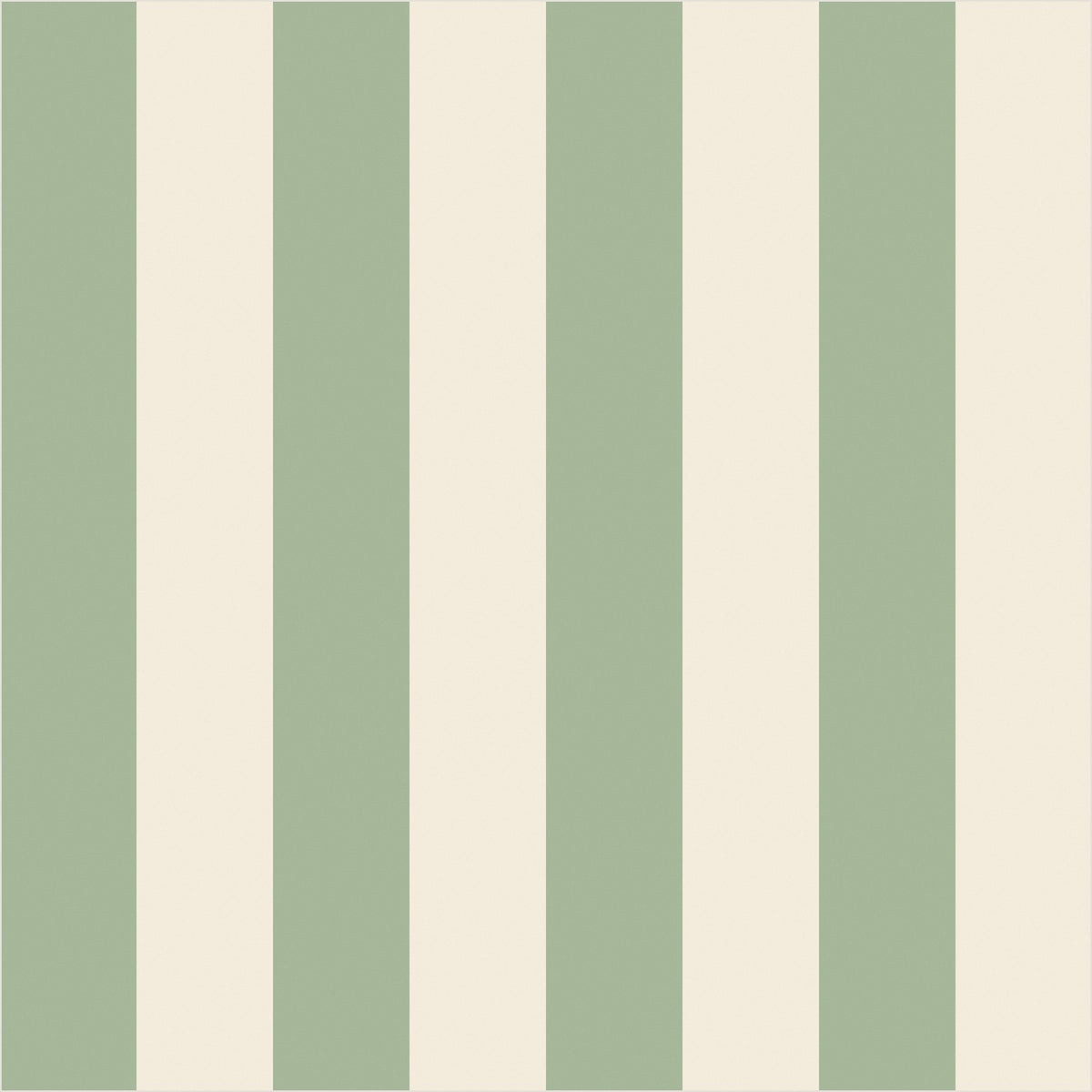 Gentle Sage & Warm Ivory classic stripe wallpaper, true-scale 62 cm swatch