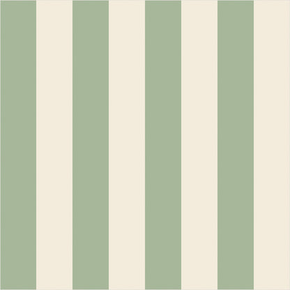 Gentle Sage & Warm Ivory classic stripe wallpaper, true-scale 62 cm swatch