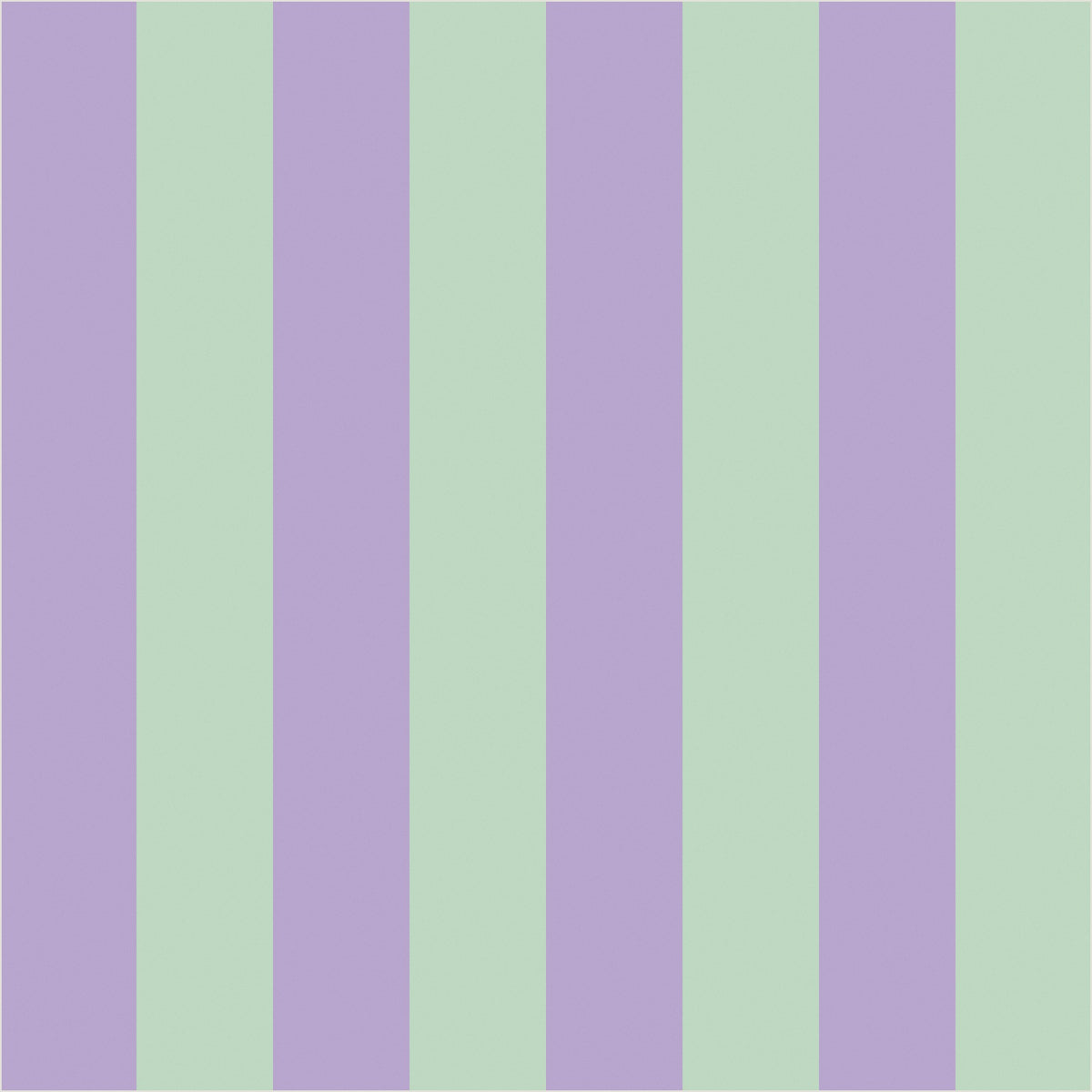 Lavender Mist & Mint classic stripe wallpaper, true-scale 62 cm swatch