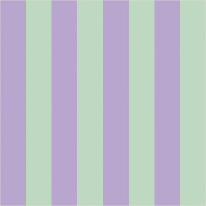 Lavender Mist & Mint classic stripe wallpaper, true-scale 62 cm swatch