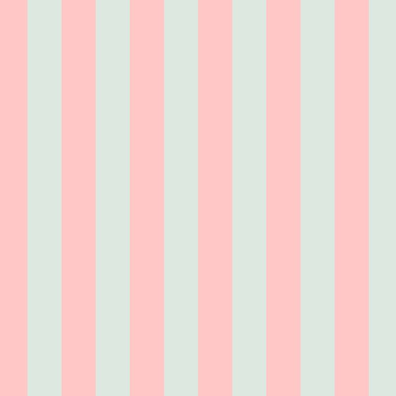 Classic Stripe Wallpaper in Mint & Blush – bold stripes on a blush ground