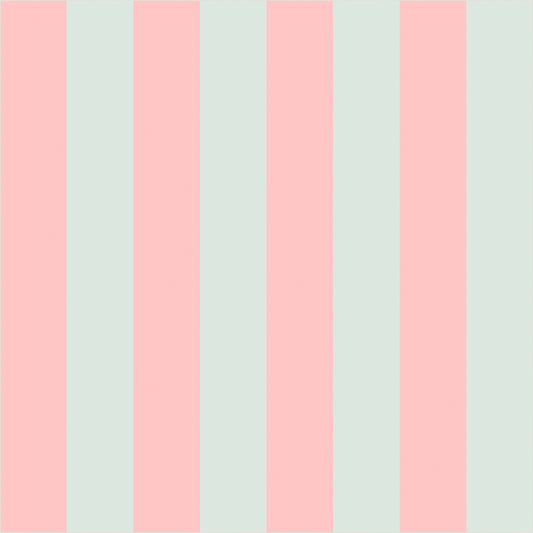 Mint & Blush – Classic Stripe Wallpaper - true-scale 62 cm swatch