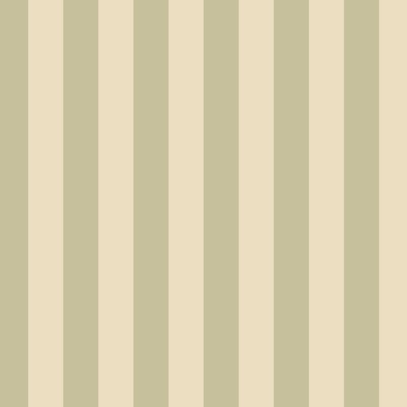 Classic Stripe Wallpaper in Olive & Warm Sand – bold stripes on a warm sand ground