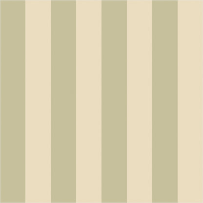 Olive & Warm Sand – Classic Stripe Wallpaper - true-scale 62 cm swatch