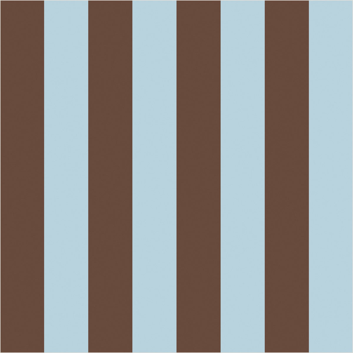 Powder Blue & Cocoa classic stripe wallpaper, true-scale 62 cm swatch