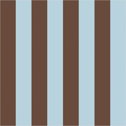 Powder Blue & Cocoa classic stripe wallpaper, true-scale 62 cm swatch
