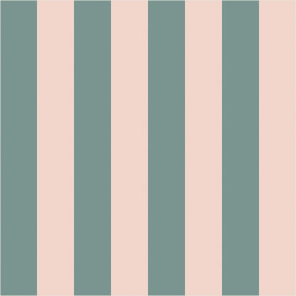 Sage Grey & Apricot Blush – Classic Stripe Wallpaper - true-scale 62 cm swatch