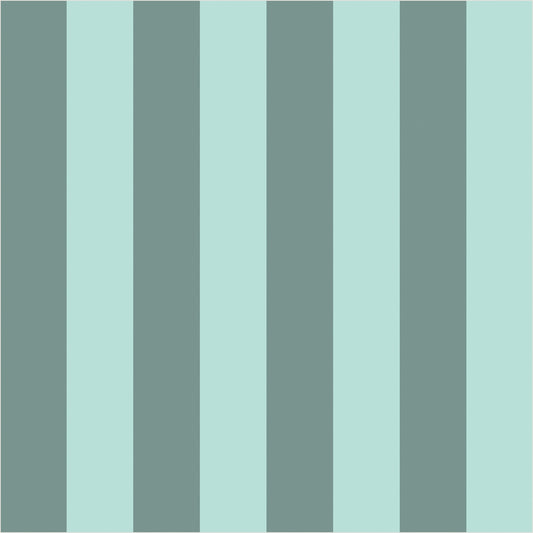 Sage Grey & Sea Mint – Classic Stripe Wallpaper - true-scale 62 cm swatch