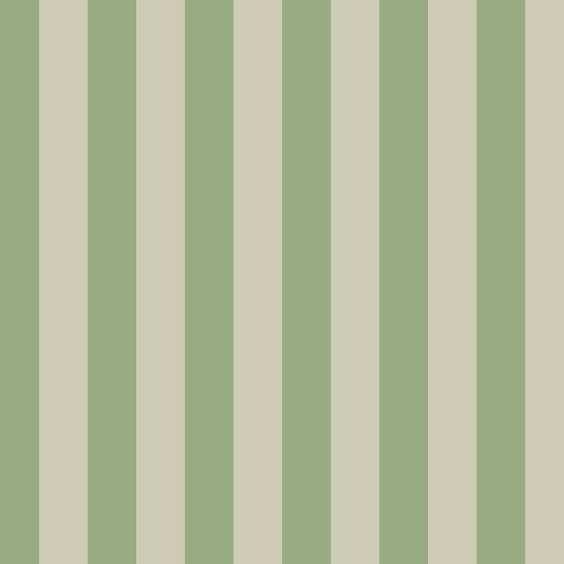 Classic Stripe Wallpaper in Sand & Sage – bold stripes on a sage ground