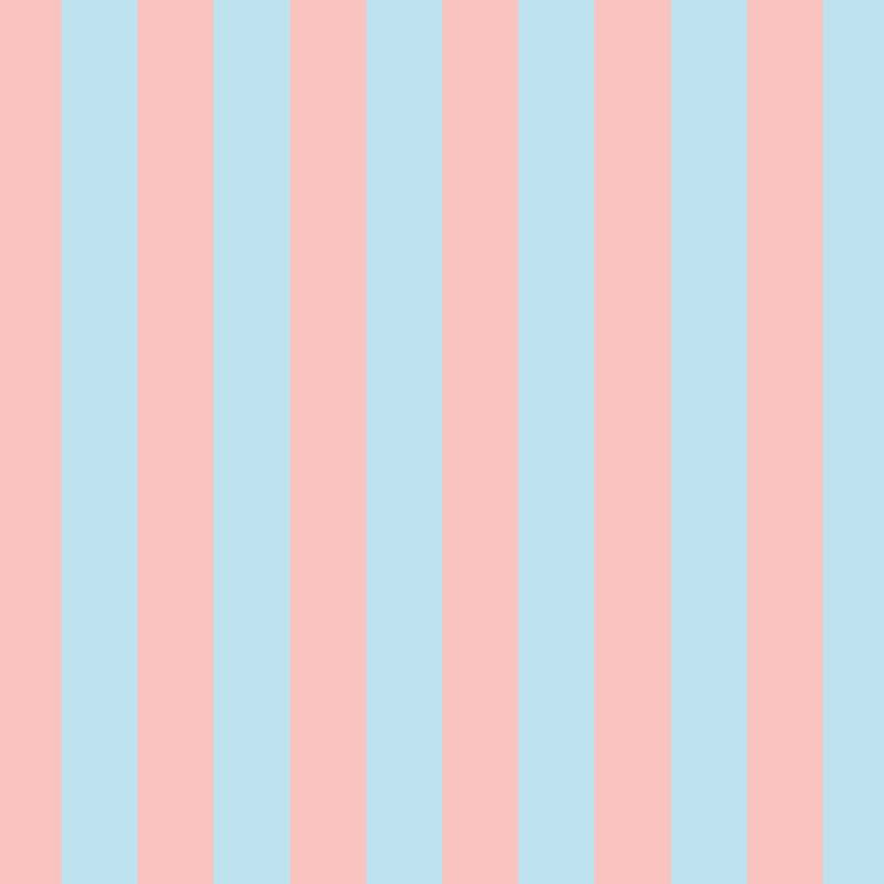 Classic Stripe Wallpaper in Sky & Blush – bold stripes on a blush ground