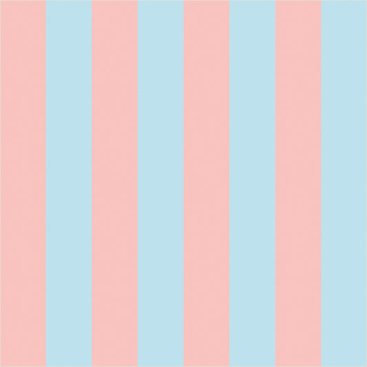 Sky & Blush – Classic Stripe Wallpaper - true-scale 62 cm swatch