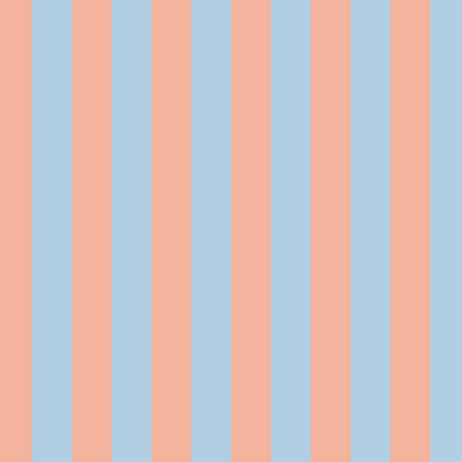 Classic Stripe Wallpaper in Soft Peach & Sky Blue – bold stripes on a sky blue ground