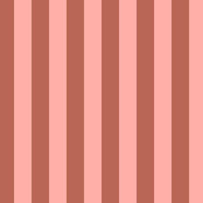 Classic Stripe Wallpaper in Terracotta & Peach – bold stripes on a peach ground