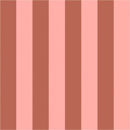 Terracotta & Peach – Classic Stripe Wallpaper - true-scale 62 cm swatch