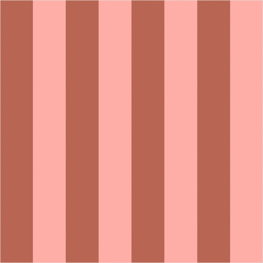 Terracotta & Peach – Classic Stripe Wallpaper - true-scale 62 cm swatch