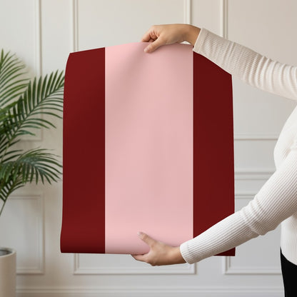Extra-Wide Stripe Wallpaper – Maroon & Blush – wallpaper roll