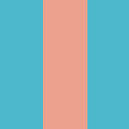 Extra-Wide Stripe Wallpaper – Sky & Coral – wallpaper pattern detail