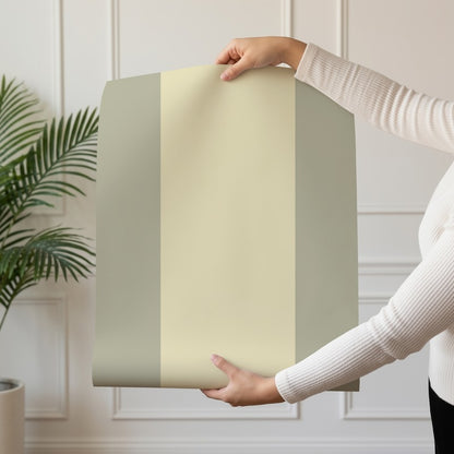 Extra-Wide Stripe Wallpaper – Stone & Cream – wallpaper roll