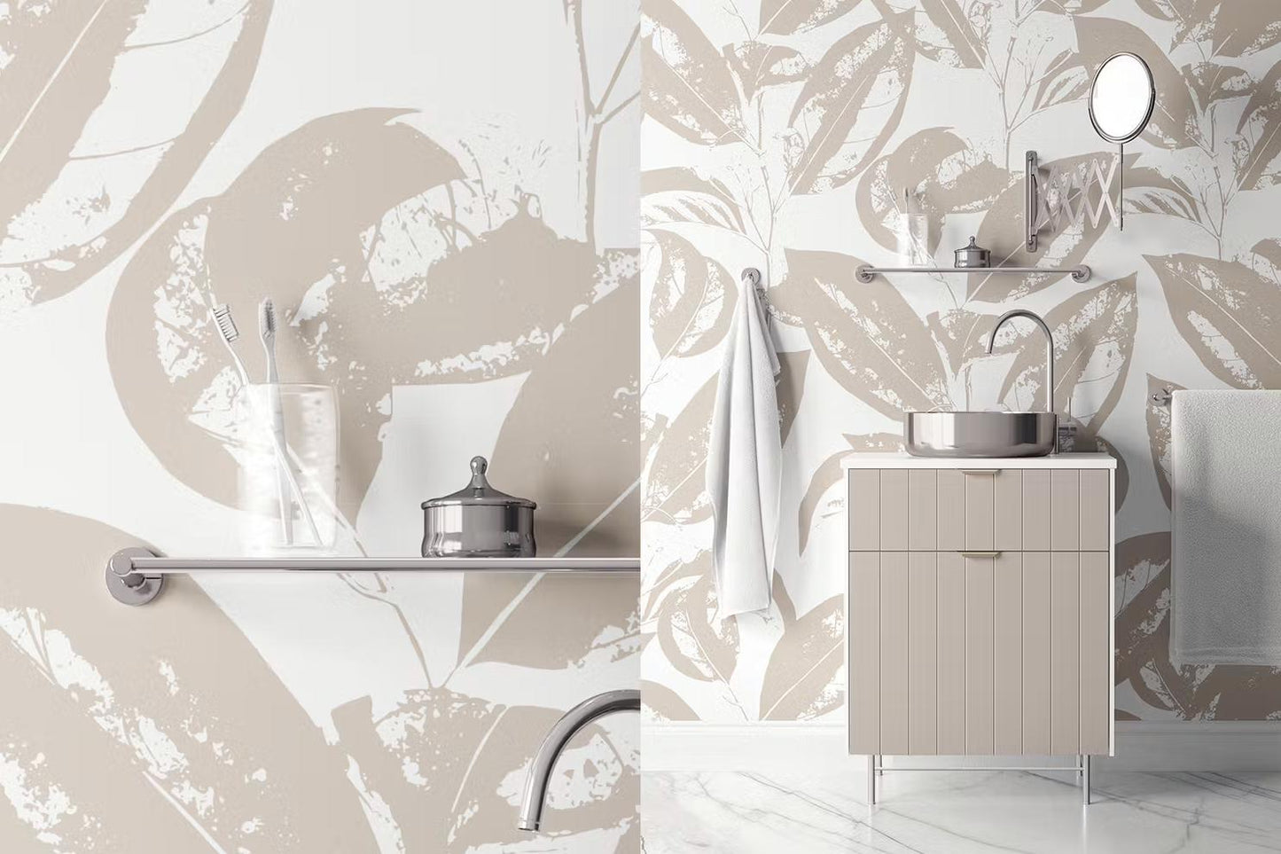 Cream Leaves-PAMPA Wallcoverings