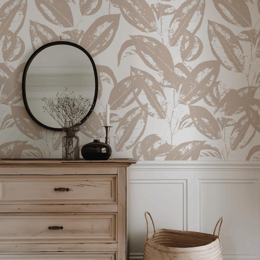Cream Leaves-PAMPA Wallcoverings