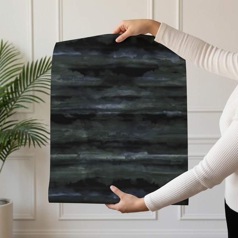 Dark Clouds moody atmospheric cloud wallpaper in deep tones shown on a single wallpaper drop