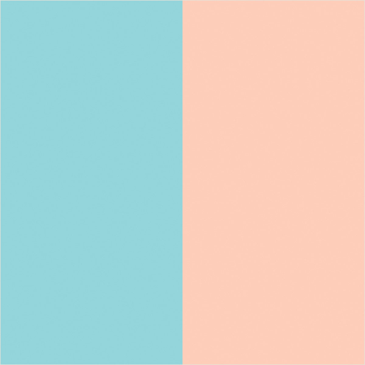 Aqua & Peach extra-wide stripe wallpaper, true-scale 62 cm swatch