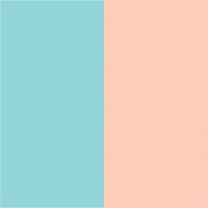 Aqua & Peach extra-wide stripe wallpaper, true-scale 62 cm swatch