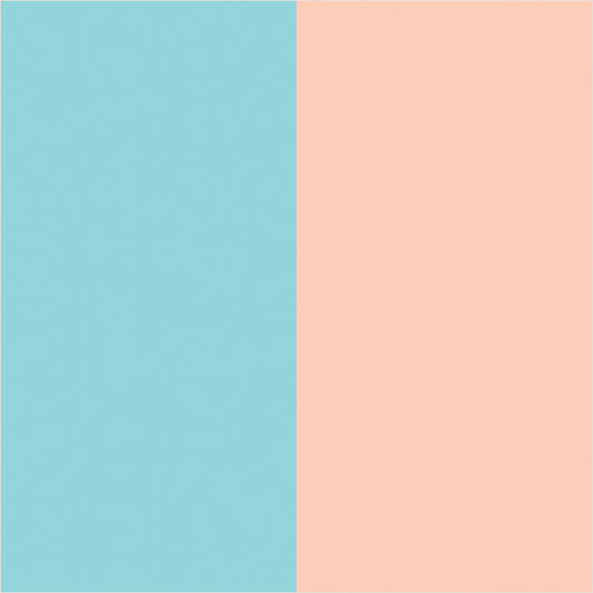 Aqua & Peach extra-wide stripe wallpaper, true-scale 62 cm swatch